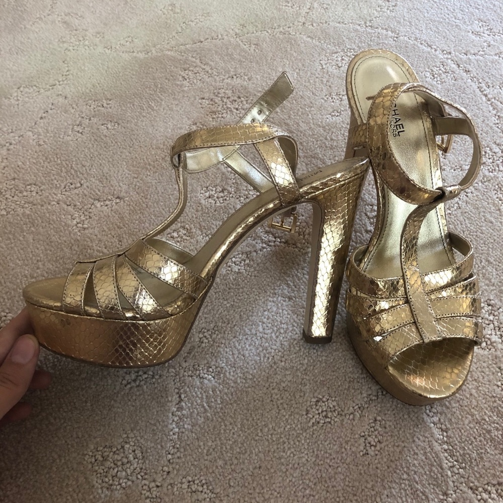 Michael Kors gold heels